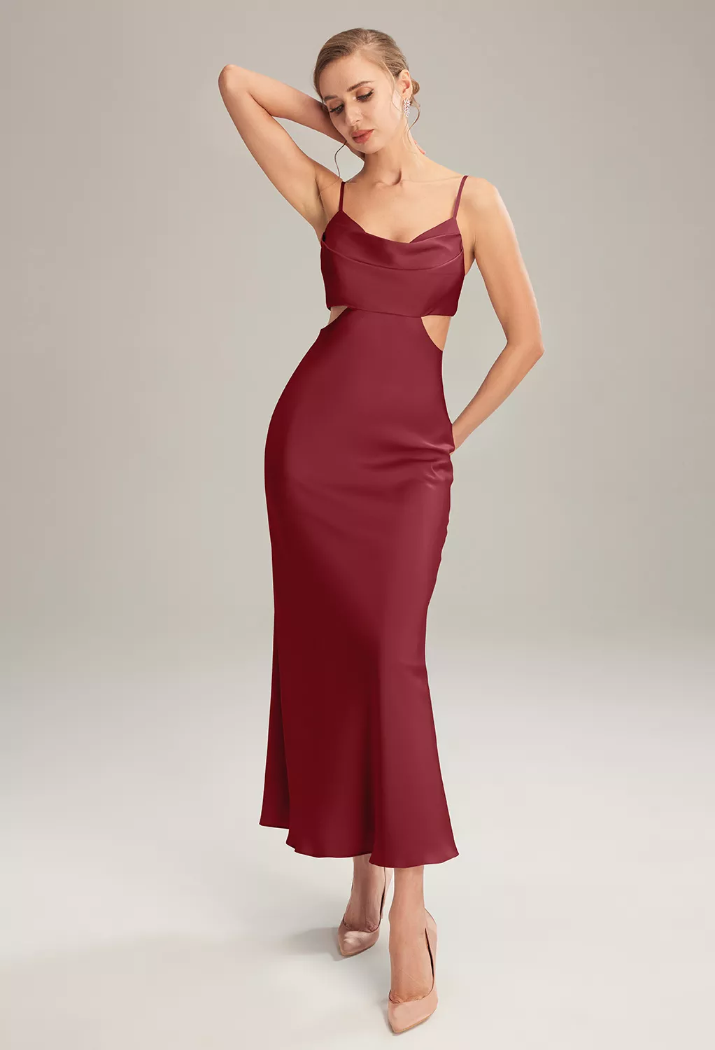AW Odele Burgundy  Spring Wedding Guest Dresses
